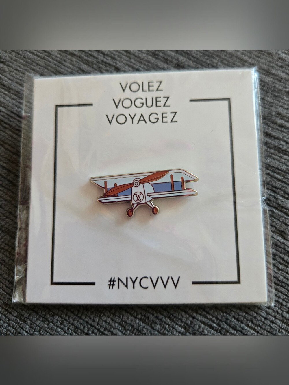 Louis Vuitton Volez, Voguez, Voyagez Collectible Airplane Pin